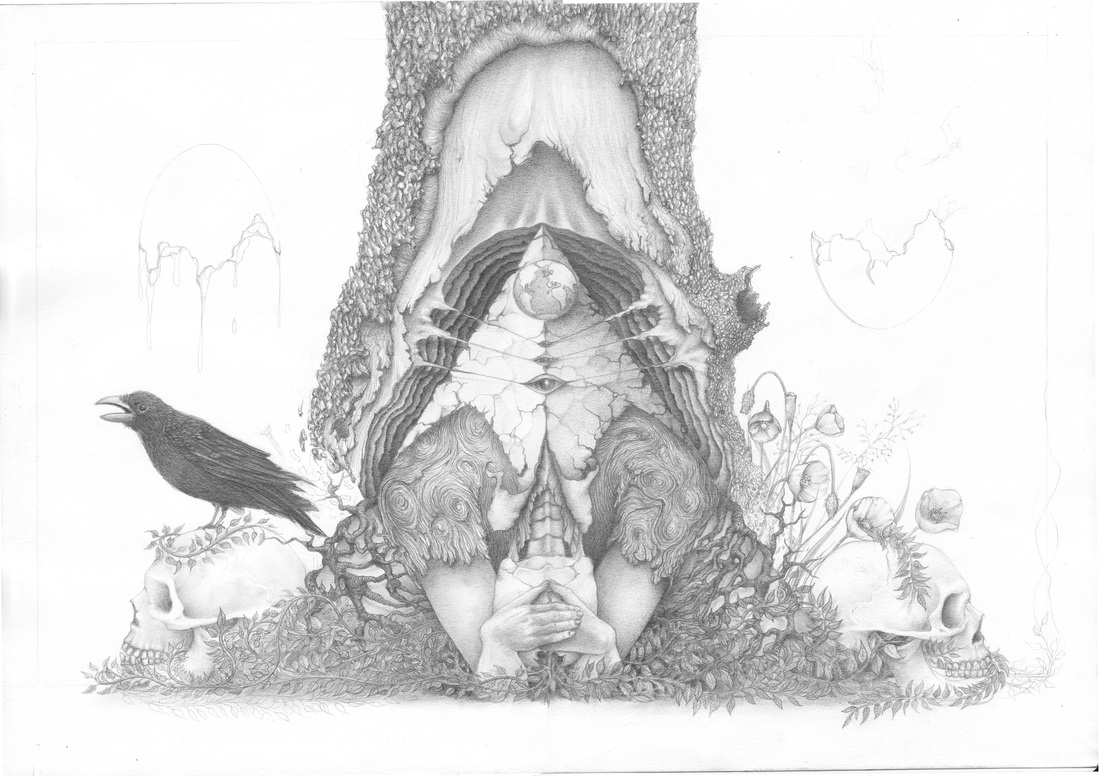 Mother Earth Is Having a Headache by Marcel Bakker - drawing