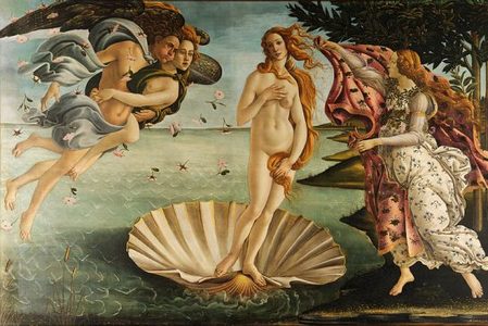 Pictured is a familiar piece, the Birth of Venus by Sandro Boticelli.