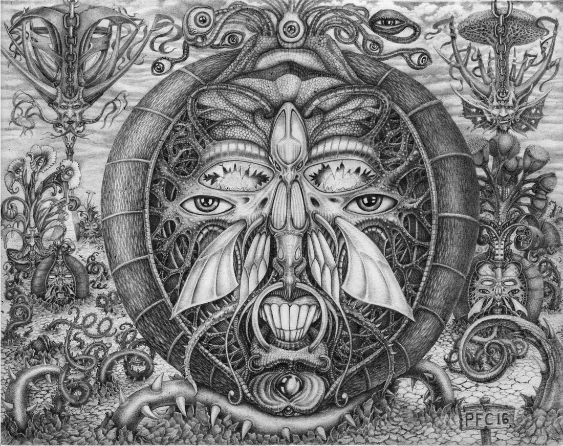 Seeds Of Insanity by Paulo Cunha - Black ballpoint pen 11