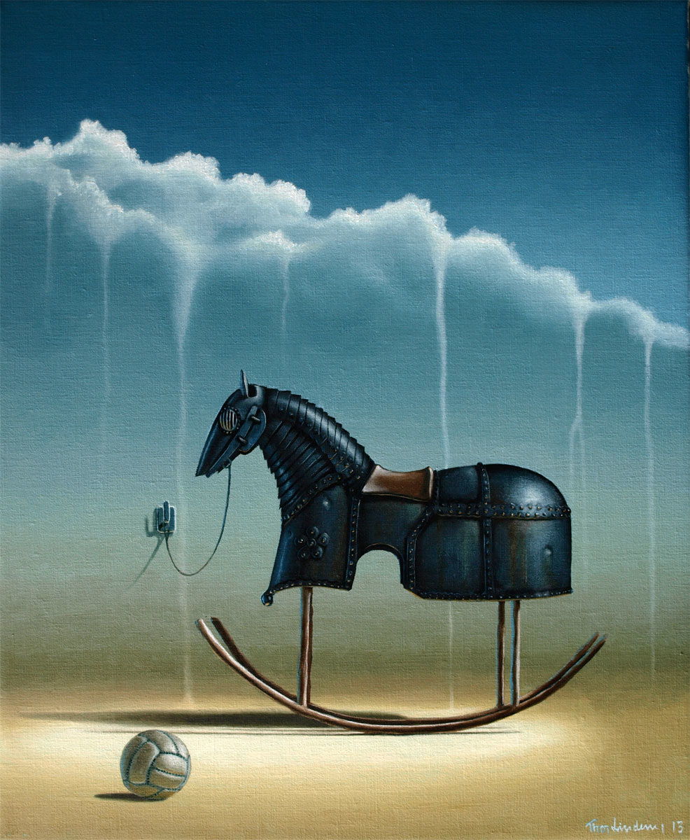 Toy by Thor Lindeneg -  oil on canvas 46/38 cm.